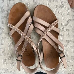 Taupe/rose gold sandals 7.5